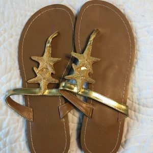 Lilly Pulitzer for Target gold starfish sandals